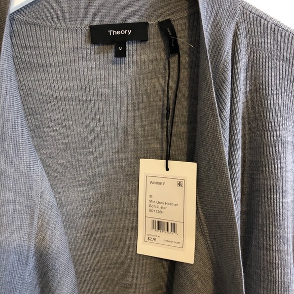 NWT Theory 100% Wool Open Front Winxie F Cardigan - Picture 4 of 4